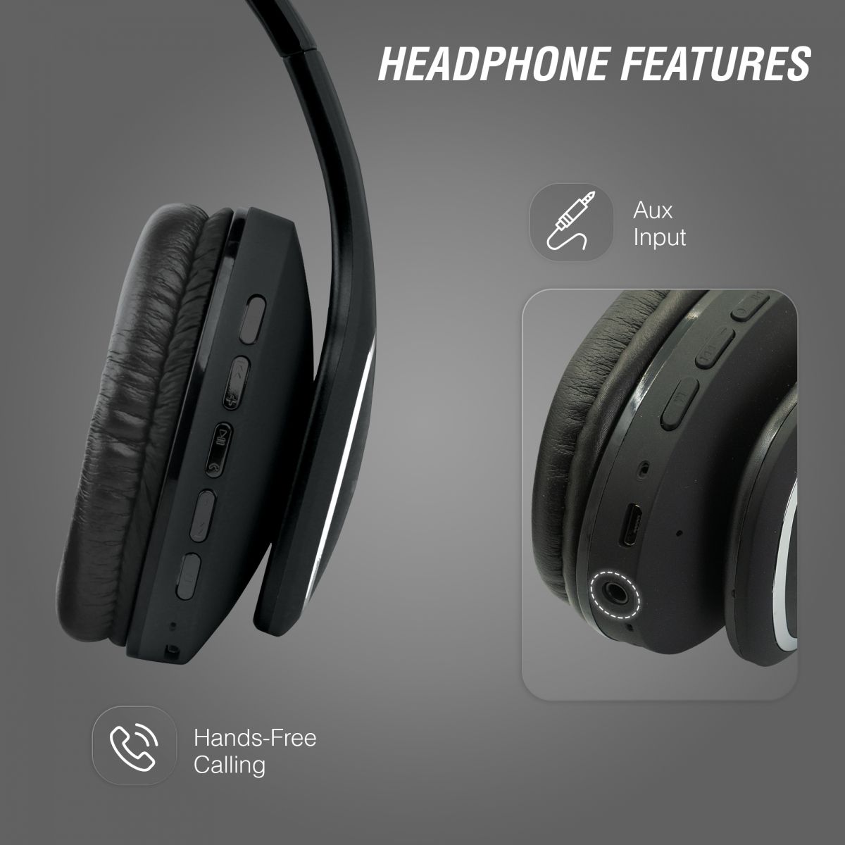 Volkano Phonic Series Bluetooth Headphones (Black) - Image 3